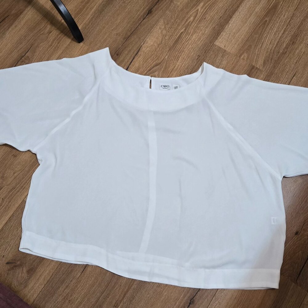 Cato Women's White Pullover Career Dressy Short Sleeve Boat Neck Tunic Sz 22/24